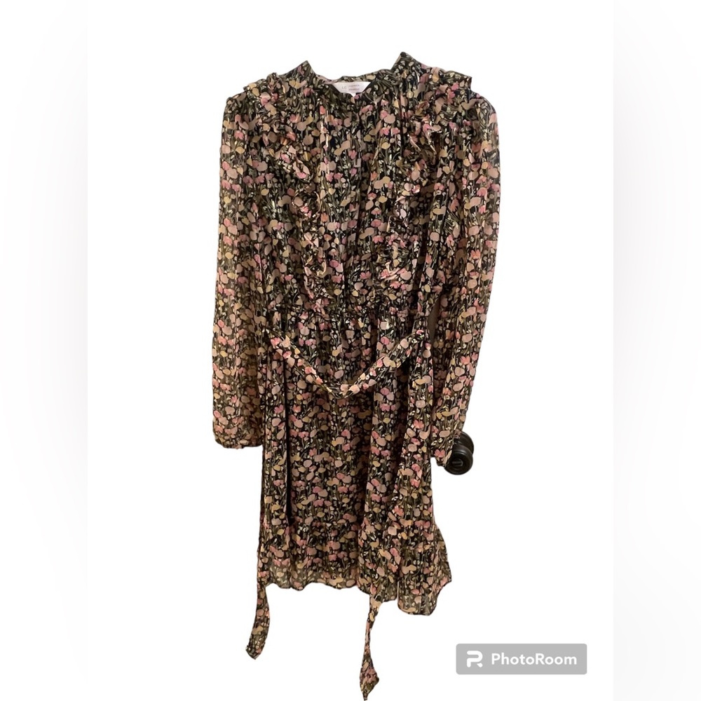 sheer floral knee length dress with slip underneath